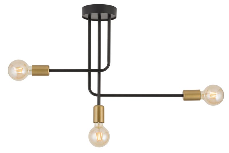 Lampa sufitowa wisząca Sigma Lighting Gino 0126 czarno-złota dekoracyjna 3xE27 x 15W 1 szt.