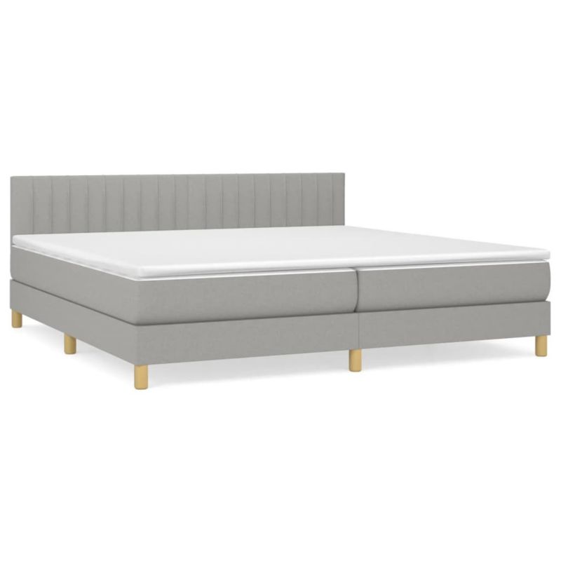 Łóżko kontynentalne WaszeMeble 200x200 cm jasnoszare WM-3140801 1 szt.
