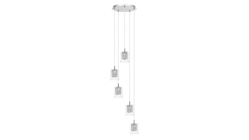 Lampa wisząca Rabalux Duchess chromowana przezroczysty wym: 170 x 39 x 39 cm 5xG9 x 1 szt.