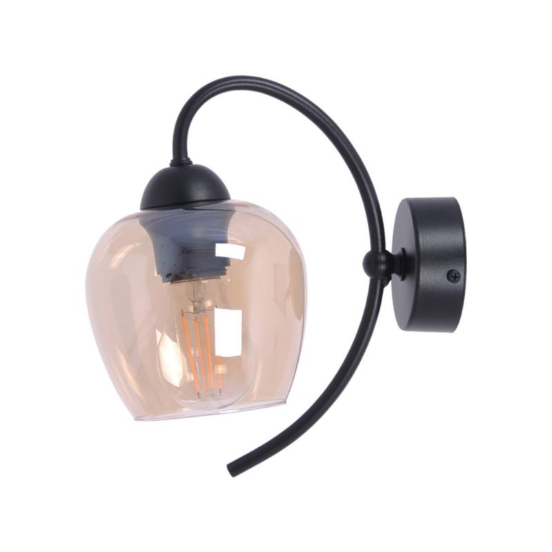Kinkiet ścienny Kaja Amos czarno-bursztynowy 1 x E27 x 60W IP20 wym: 25 x 13 x 24 cm - 1 szt.