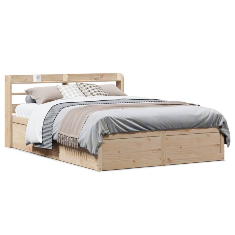 Łóżko drewniane WaszeMeble 140x190 cm brązowe WM-3307095 1 szt.
