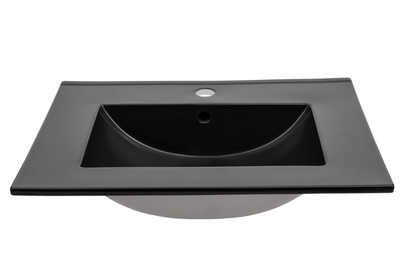 Umywalka meblowa Furnidea 80 cm wpuszczana czarny mat prostokątna LAVA 1 szt.