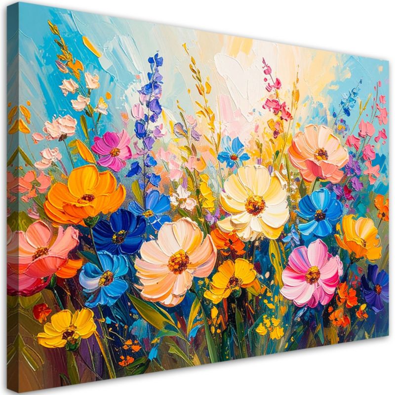 Obraz do salonu sypialni biura Feeby Kolorowe Polne Kwiaty 90x60cm 1szt
