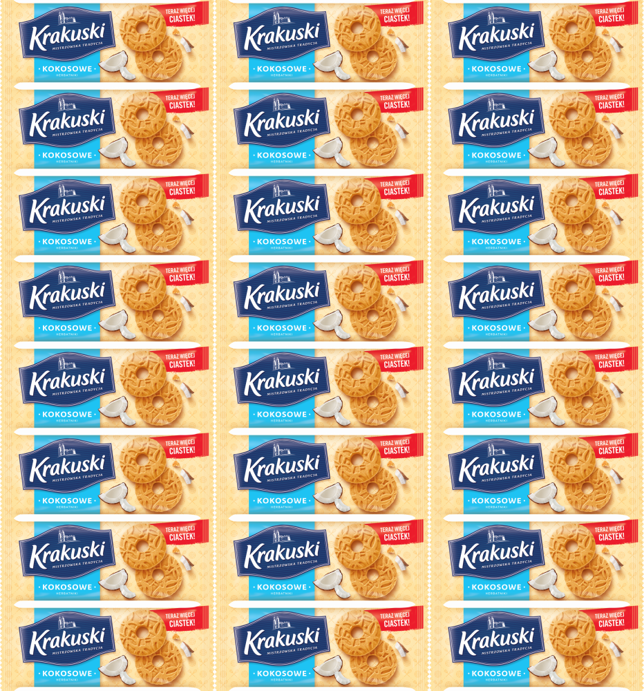 24x Herbatniki Krakuski, kokosowy, 168g