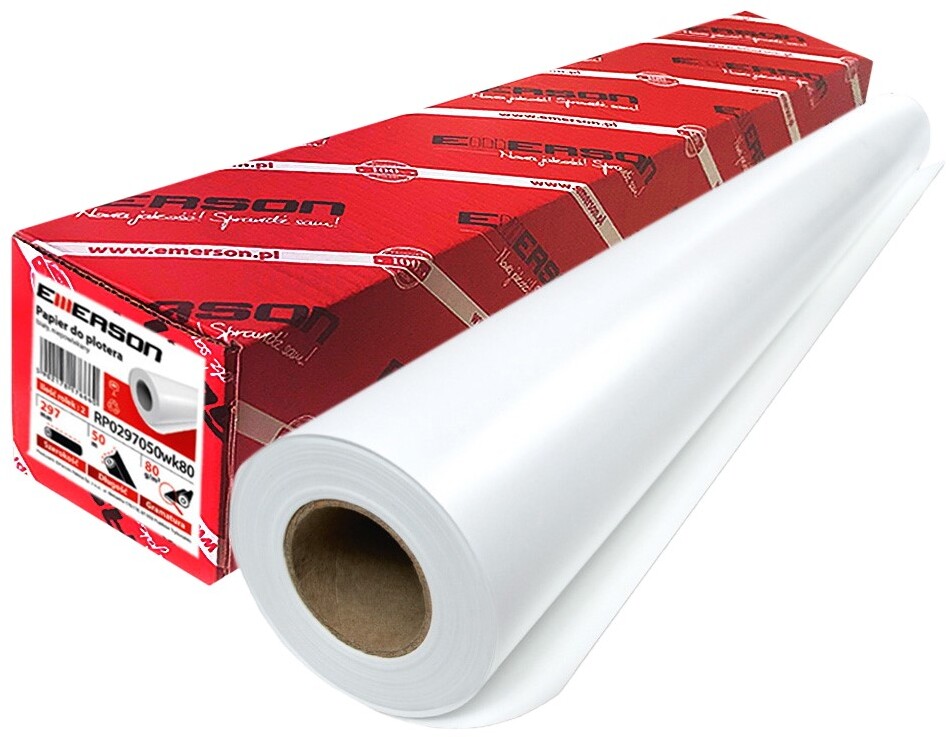 Papier do plotera Emerson, w roli, 80g/m2, 841mm x 100m, gliza 2"