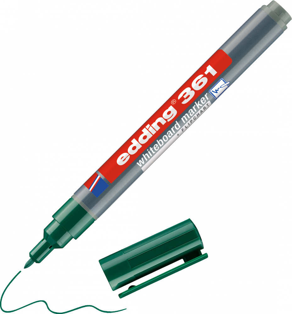 Marker suchościeralny edding 361, okrągła, 1mm, zielony