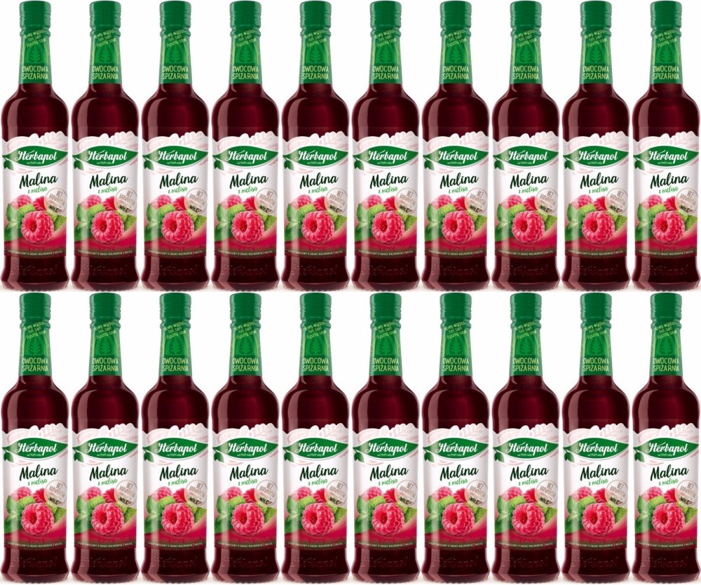 20x Syrop Herbapol Owocowa Spiżarnia, malina z melisą, 420ml