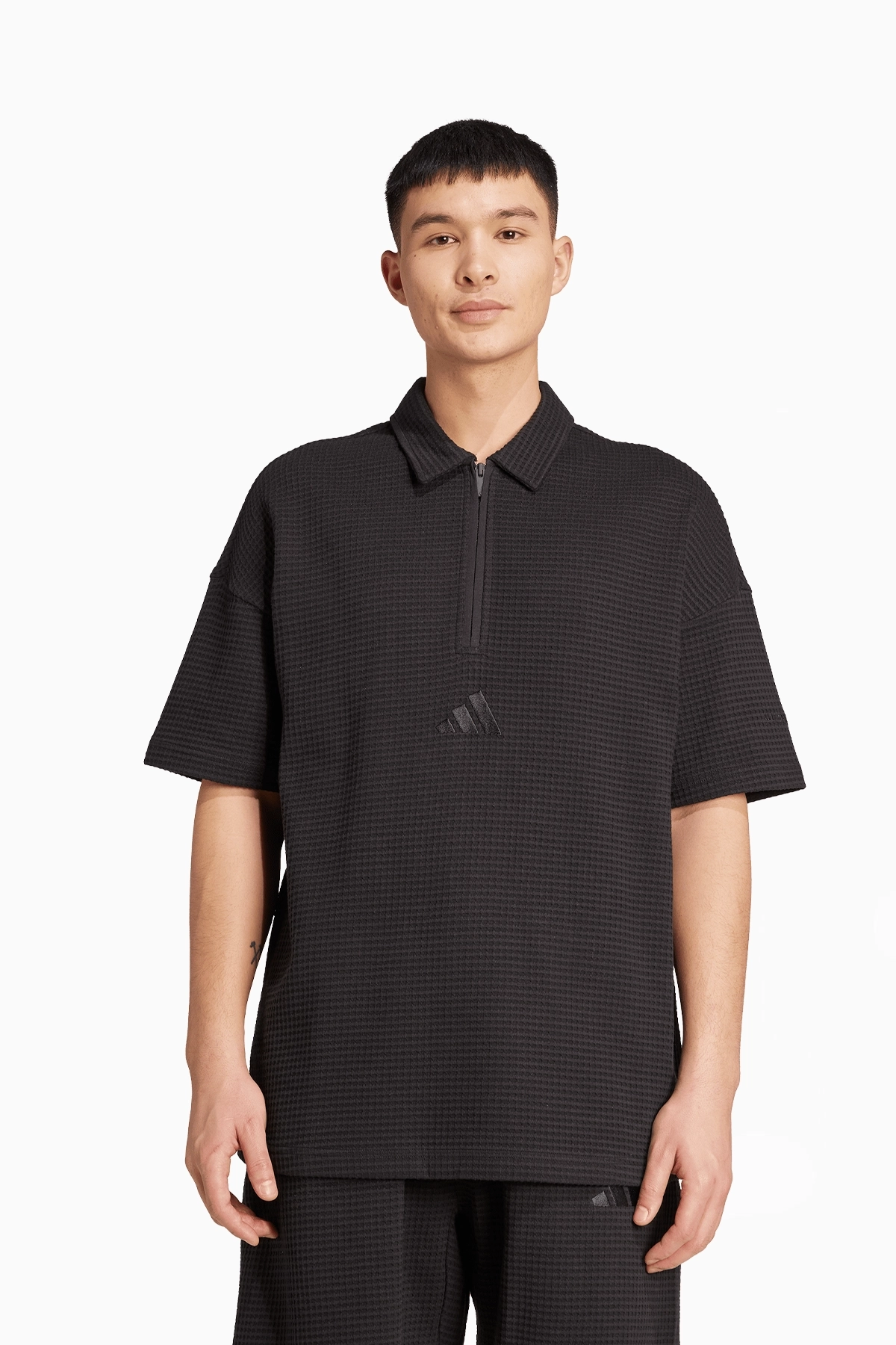Koszulka adidas Waffle Knit Polo - Czarny
