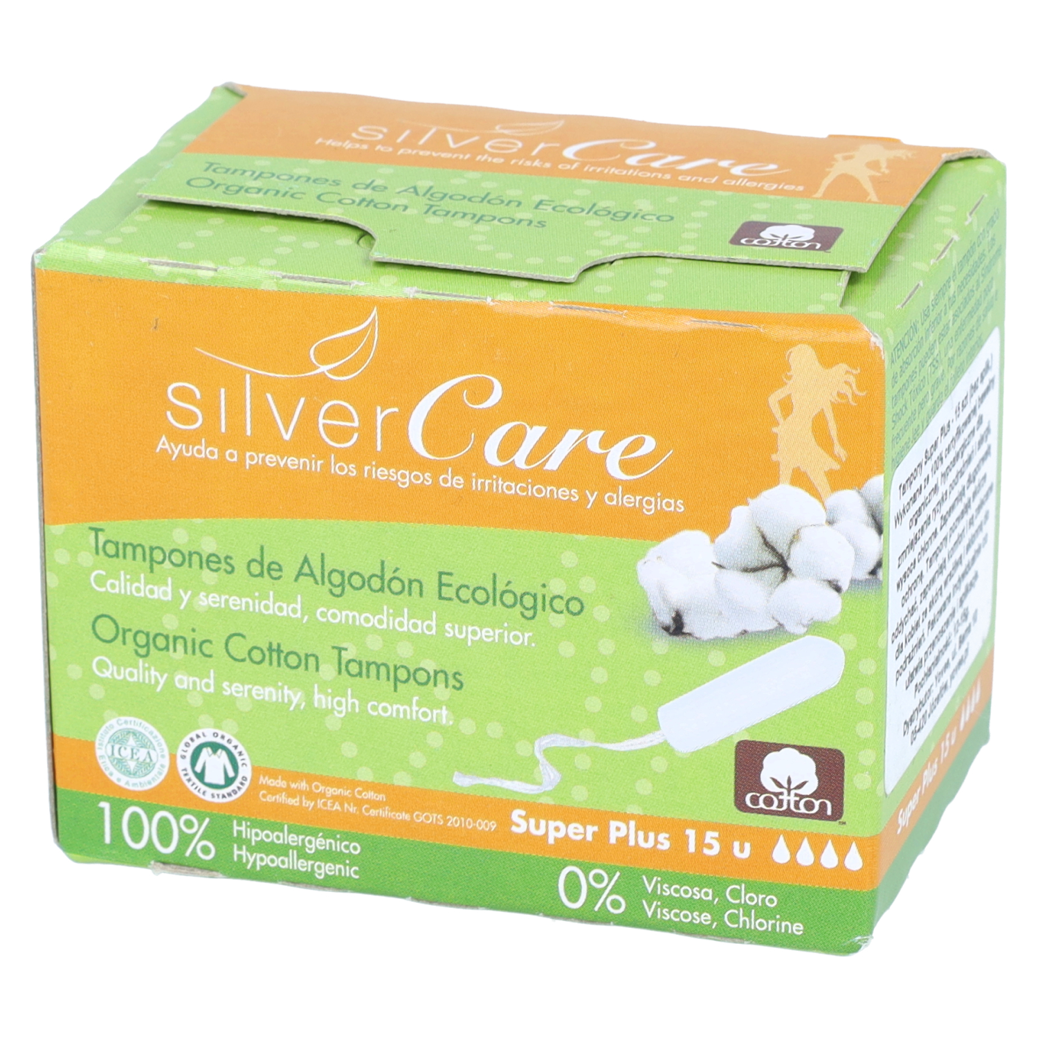 Masmi - tampony silver care super plus, bez aplikatora, 15 sztuk