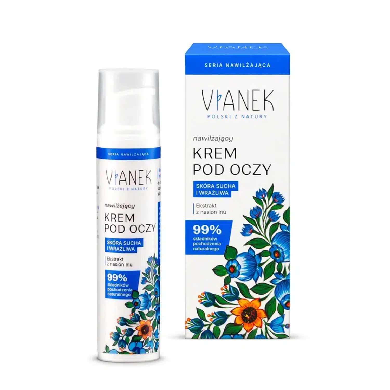 Sylveco vianek - nawilżający krem pod oczy z ekstraktem z nasion lnu, 15 ml