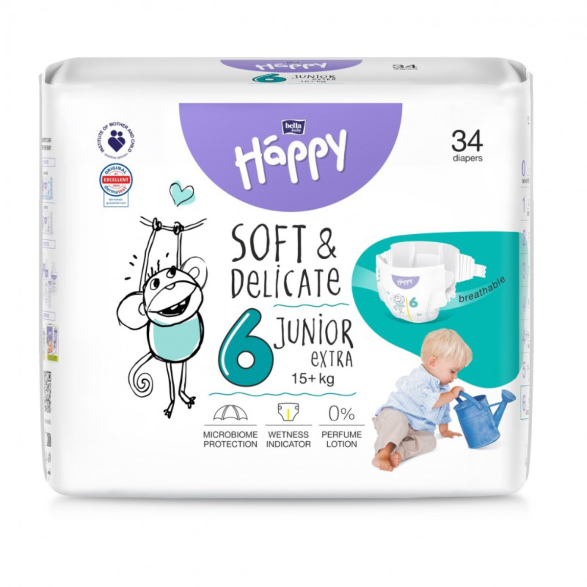 Bella baby happy - pieluchy junior extra 6, 15+ kg, 34 sztuki