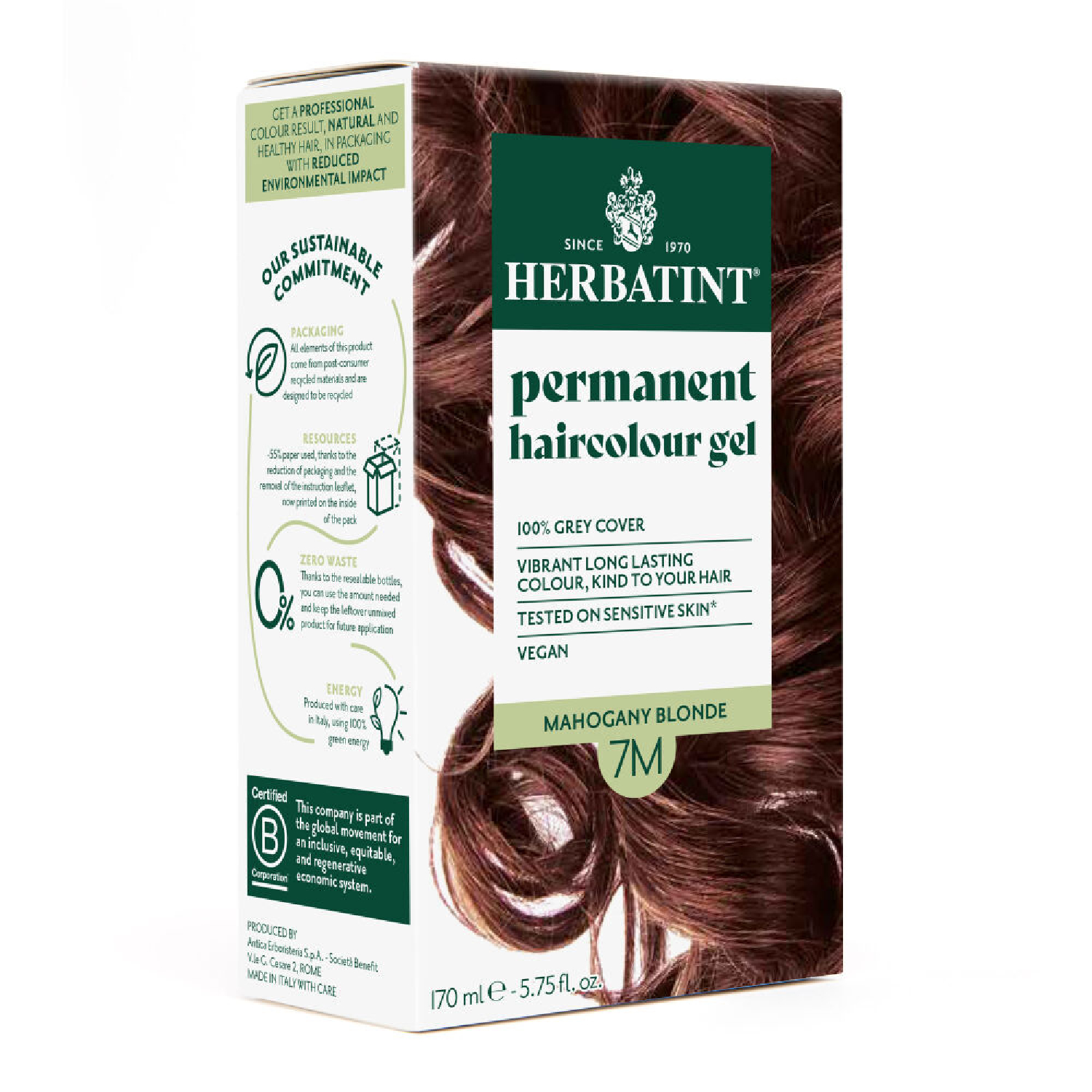 Herbatint - farba do włosów 7m, mahoniowy blond, 170 ml