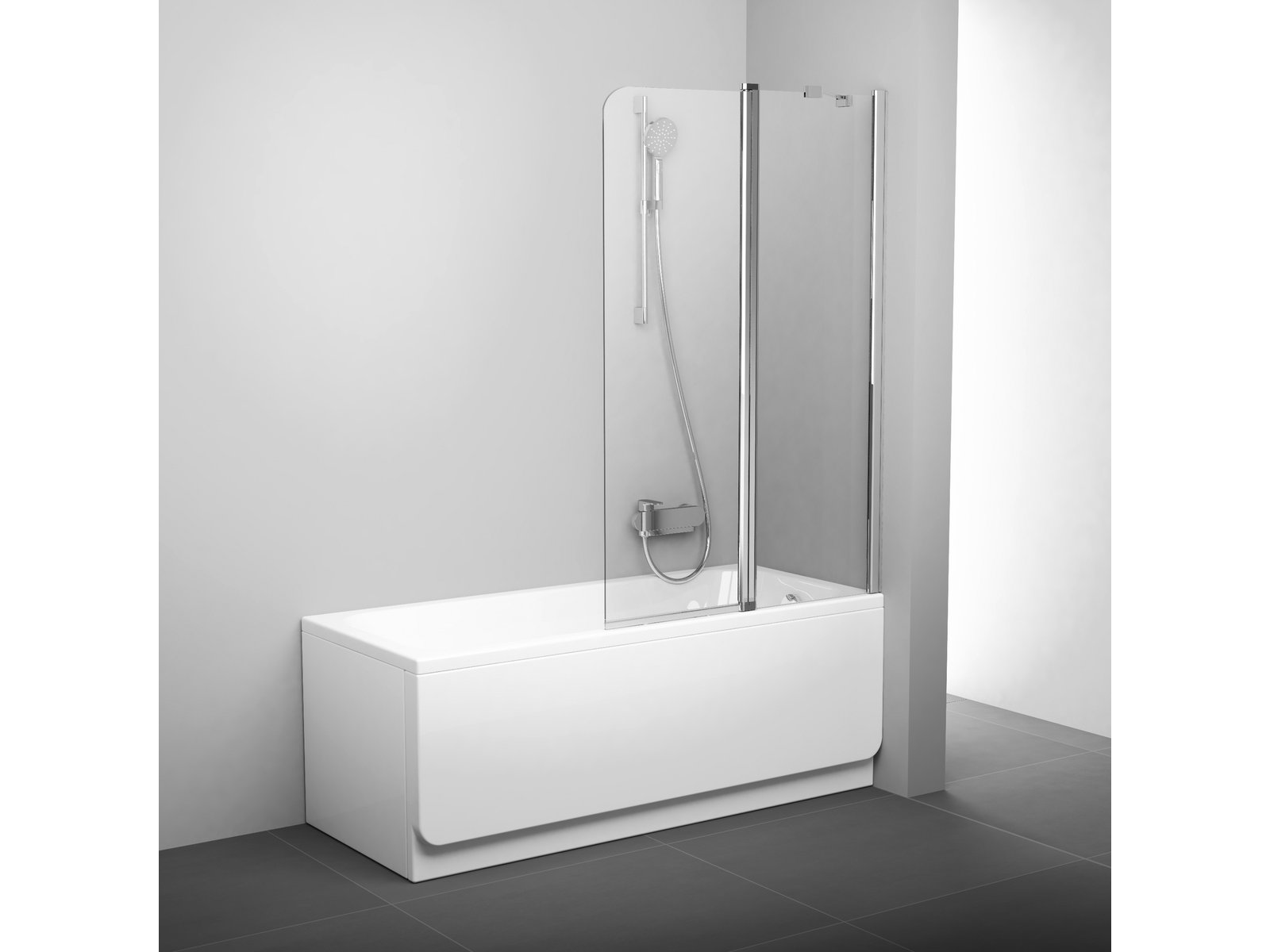 Ravak Chrome CVS2-100 R parawan nawannowy 100 cm 2-częściowy prawy satyna/przezroczyste 7QRA0U00Z1
