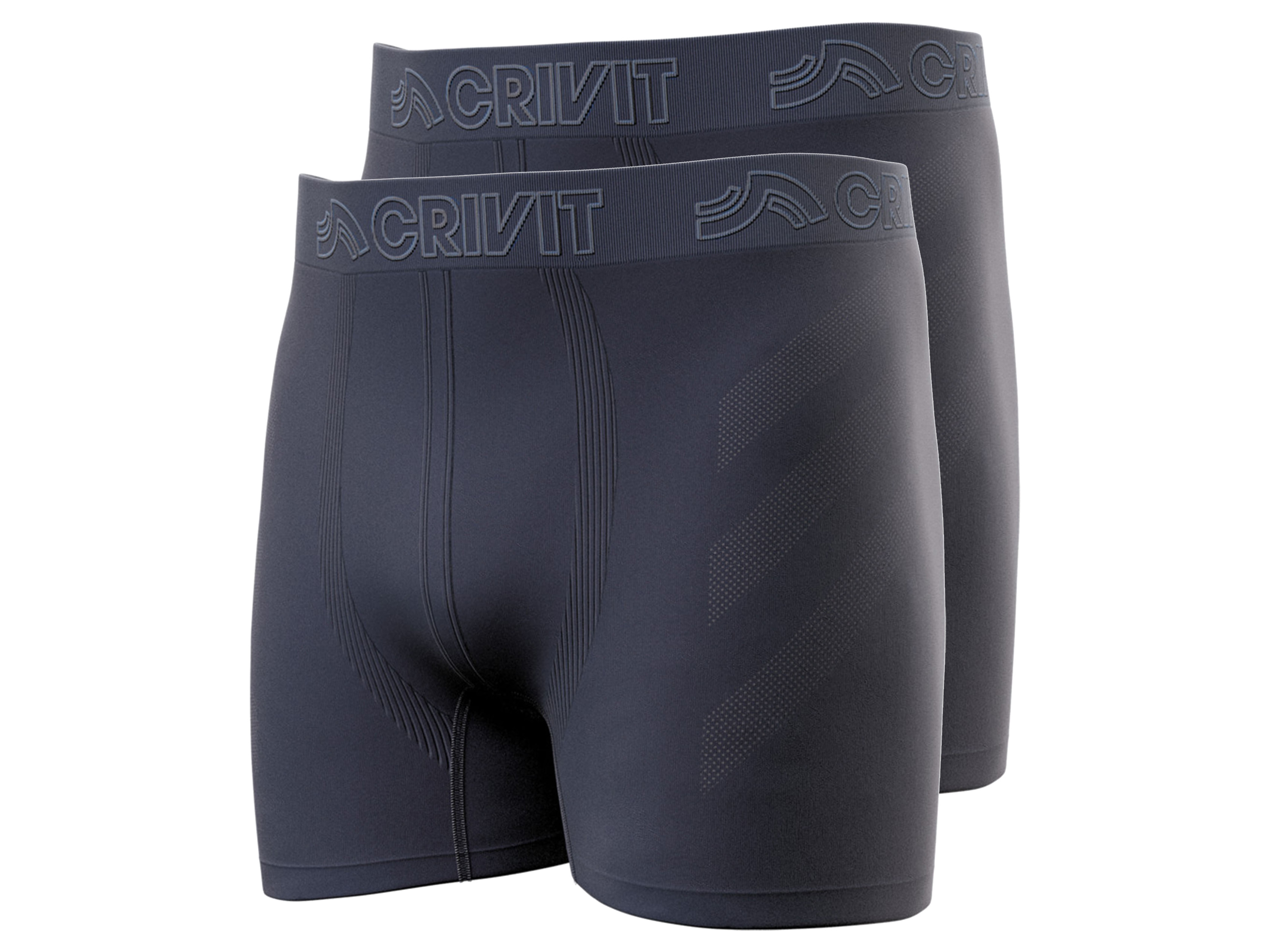 CRIVIT Bokserki funkcyjne męskie, bezszwowe, 2 pary, granatowy, rozmiar 4/S, z technologią Dryact