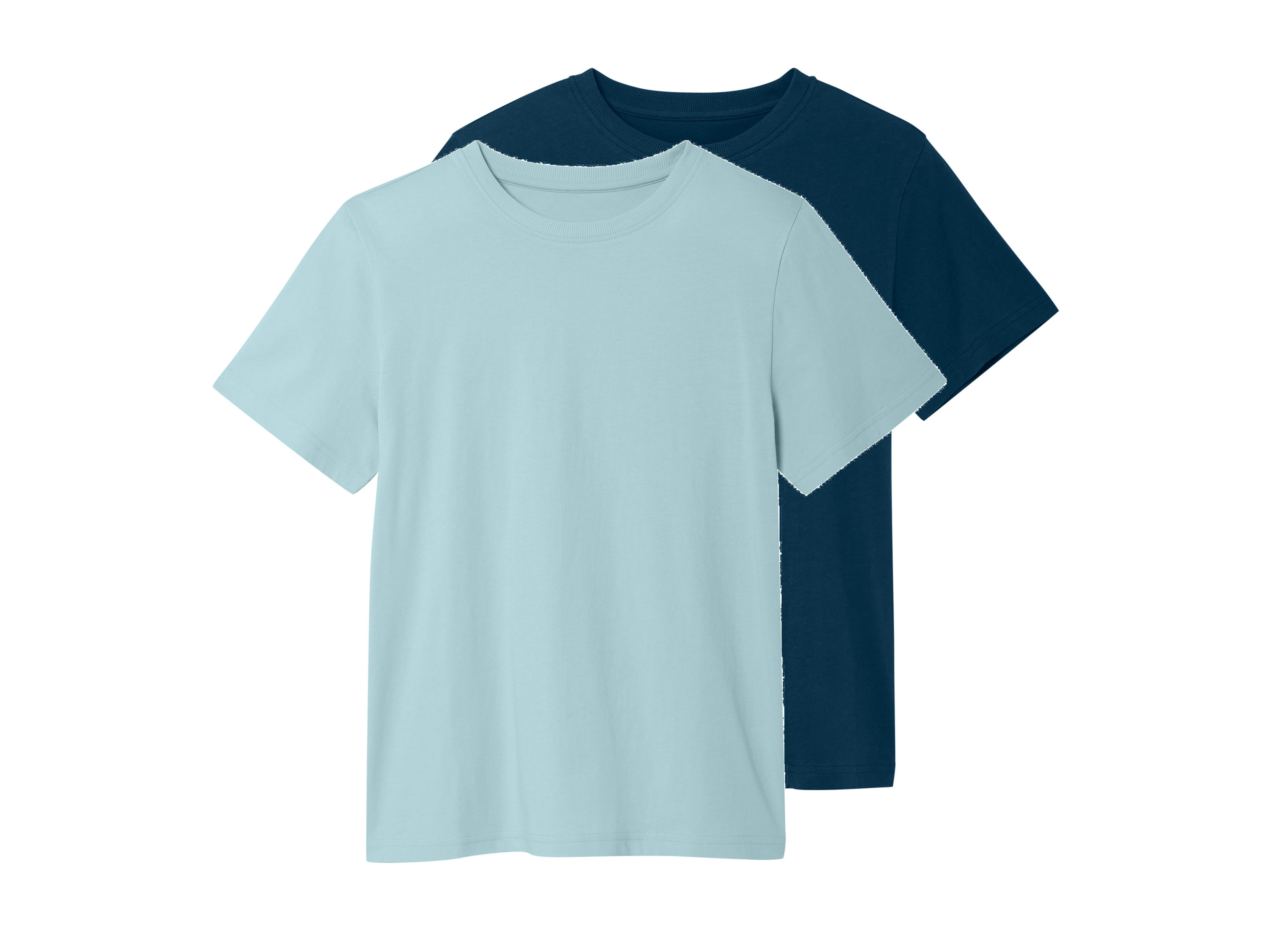 esmara T-shirty dziecięce z bawełny, 2 sztuki jasnoniebieski/benzyna, 146/152