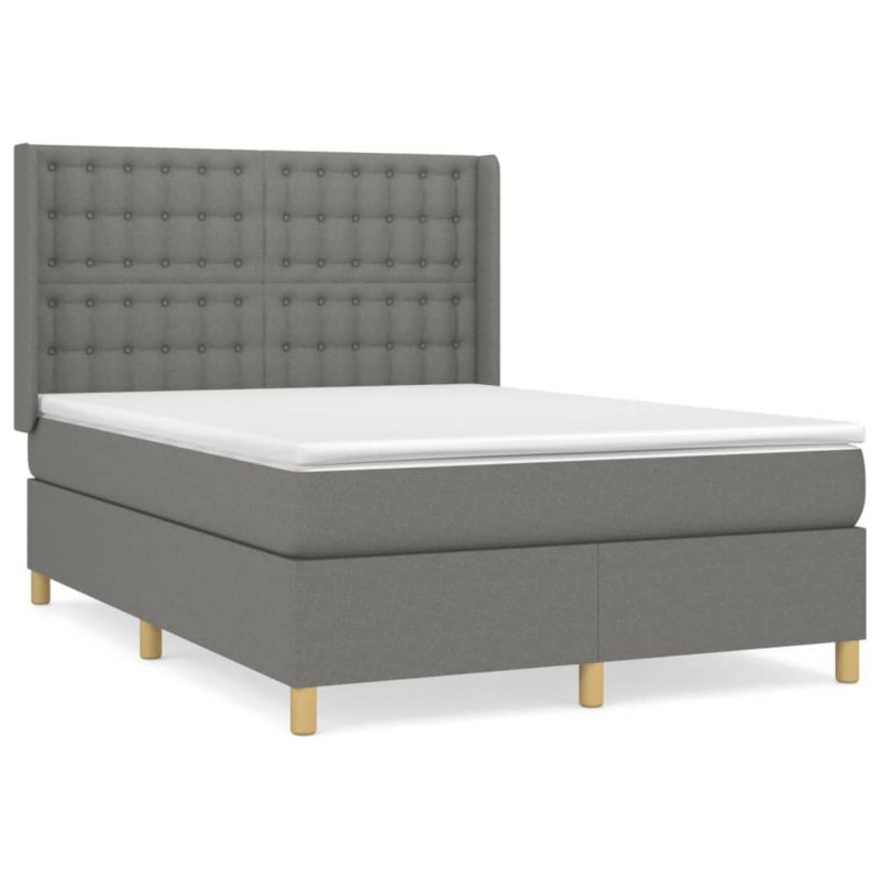 Łóżko kontynentalne WaszeMeble 140x190 cm ciemnoszara WM-3132306 1 szt.