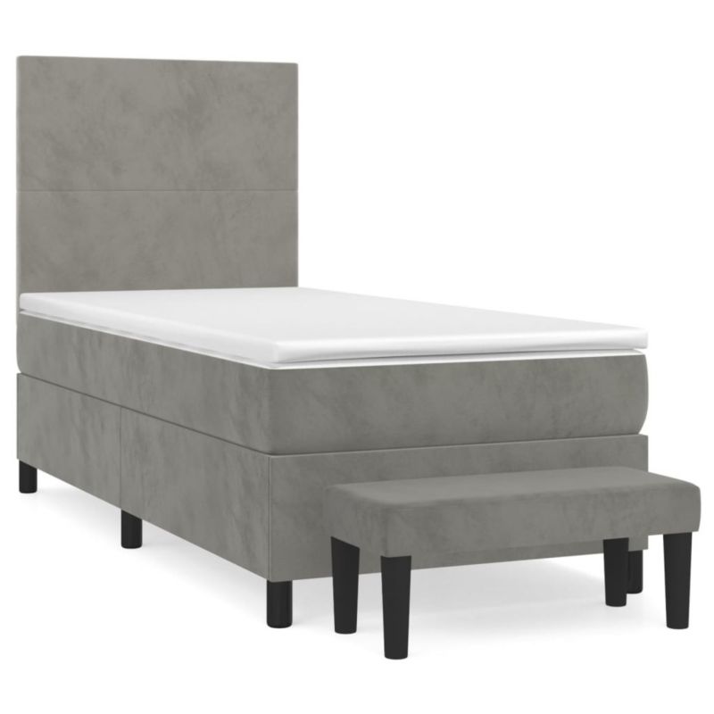 Łóżko kontynentalne WaszeMeble 90x200 cm jasnoszare WM-3137701 1 szt.