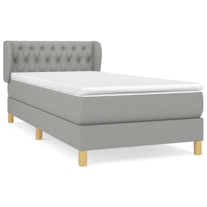 Łóżko kontynentalne WaszeMeble 100x200 cm jasnoszare WM-3127021 1 szt.