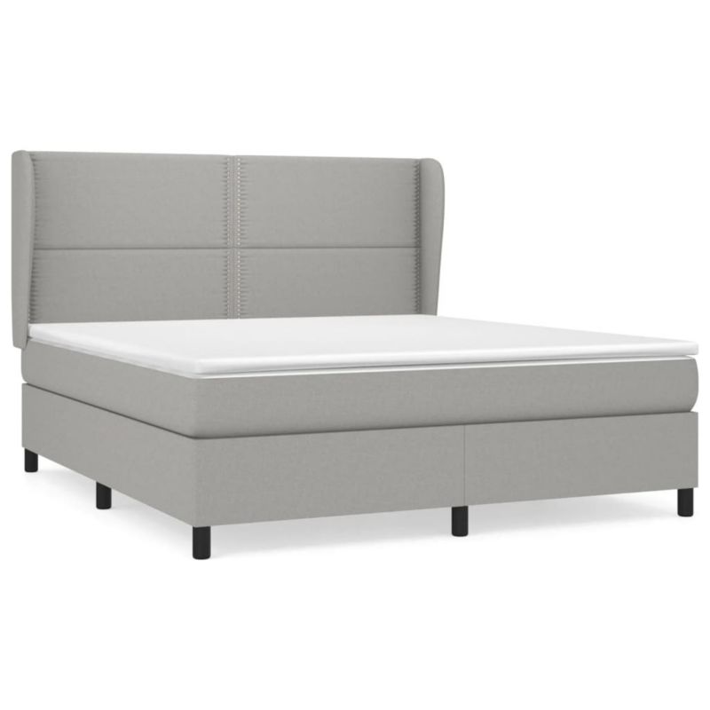 Łóżko kontynentalne WaszeMeble 180x200 cm jasnoszare WM-3127901 1 szt.