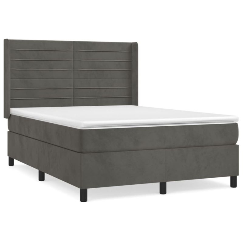 Łóżko kontynentalne WaszeMeble 140x190 cm ciemnoszara WM-3132736 1 szt.