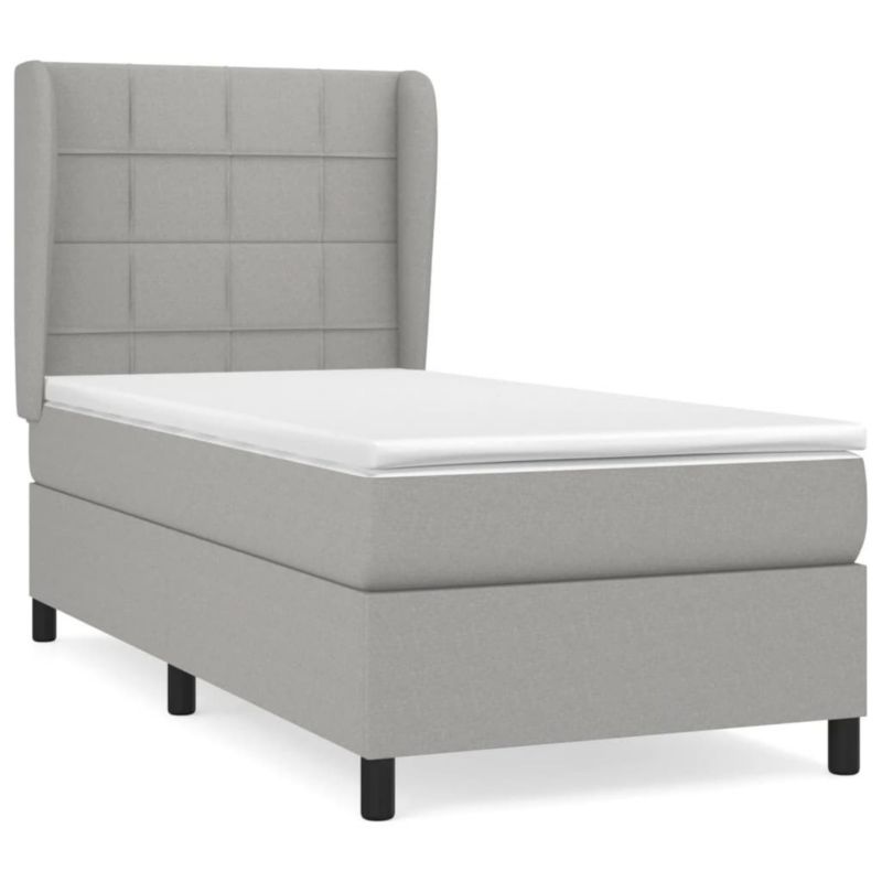 Łóżko kontynentalne WaszeMeble 80x200 cm jasnoszare WM-3127917 1 szt.