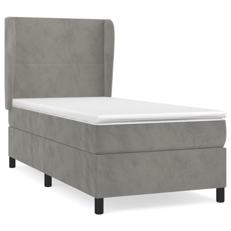 Łóżko kontynentalne WaszeMeble 90x190 cm jasnoszare WM-3129063 1 szt.