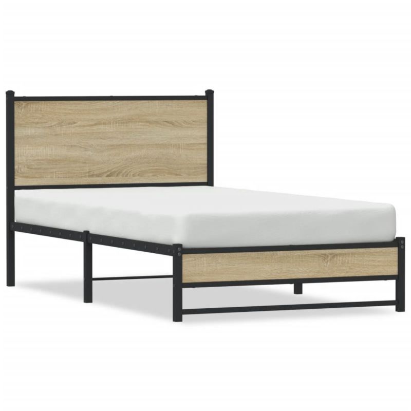 Łóżko metalowe WaszeMeble 107x203 cm dąb sonoma WM-4007882 1 szt.