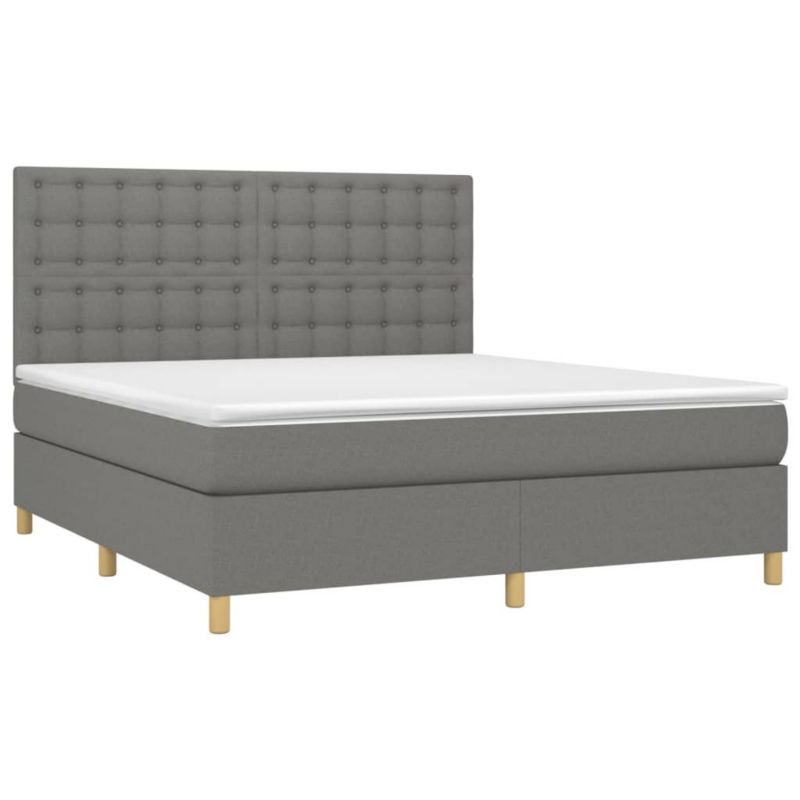 Łóżko kontynentalne WaszeMeble 160x200 cm ciemnoszara WM-3135766 1 szt.
