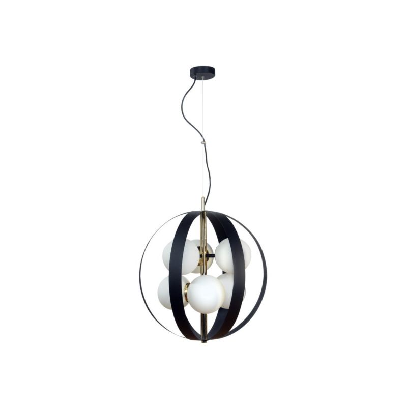 Lampa wisząca Zuma Line Nela 0629 czarno-złota-biała nowoczesna 6xE14 x 40W 1 szt.