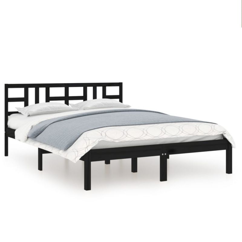 Łóżko drewniane WaszeMeble 200x200 cm czarna WM-3105429 1 szt.