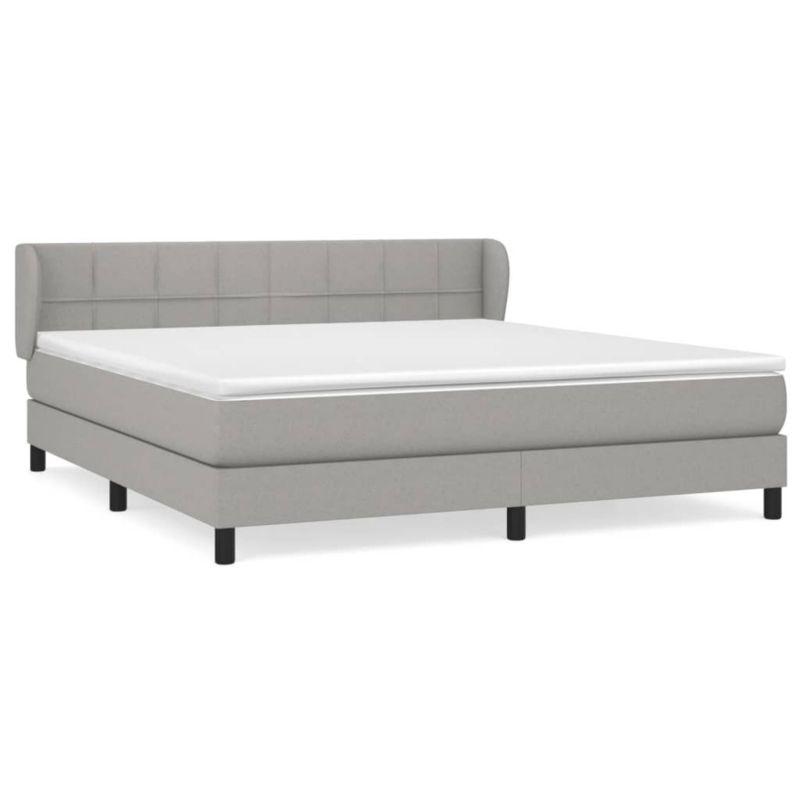 Łóżko kontynentalne WaszeMeble 160x200 cm jasnoszare WM-3126253 1 szt.