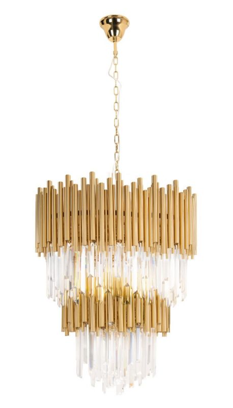 Żyrandol Maxlight Vogue złoty szkło kryształowe 16 x E14 x 40W IP20 wym: 170 x 60 x 60 cm - 1 szt.
