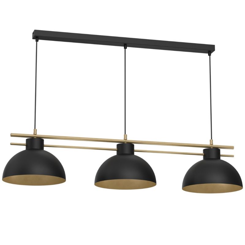 Lampa wisząca Luminex Estate czarny mat-złoty mat wym: 120 x 115 x 29 cm 3xE27 x 15W 1 szt.