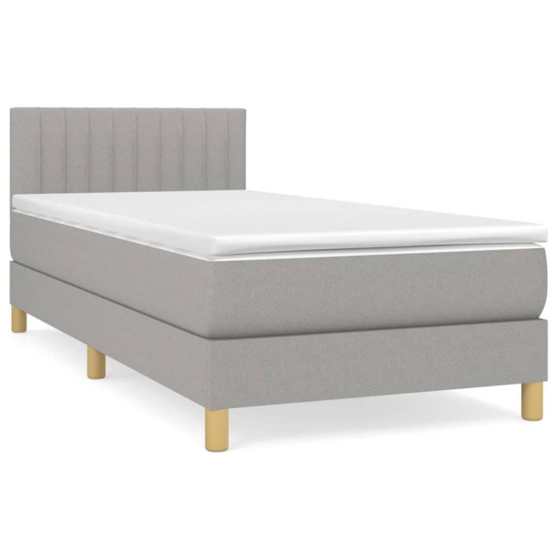 Łóżko kontynentalne WaszeMeble 100x200 cm jasnoszare WM-3140753 1 szt.