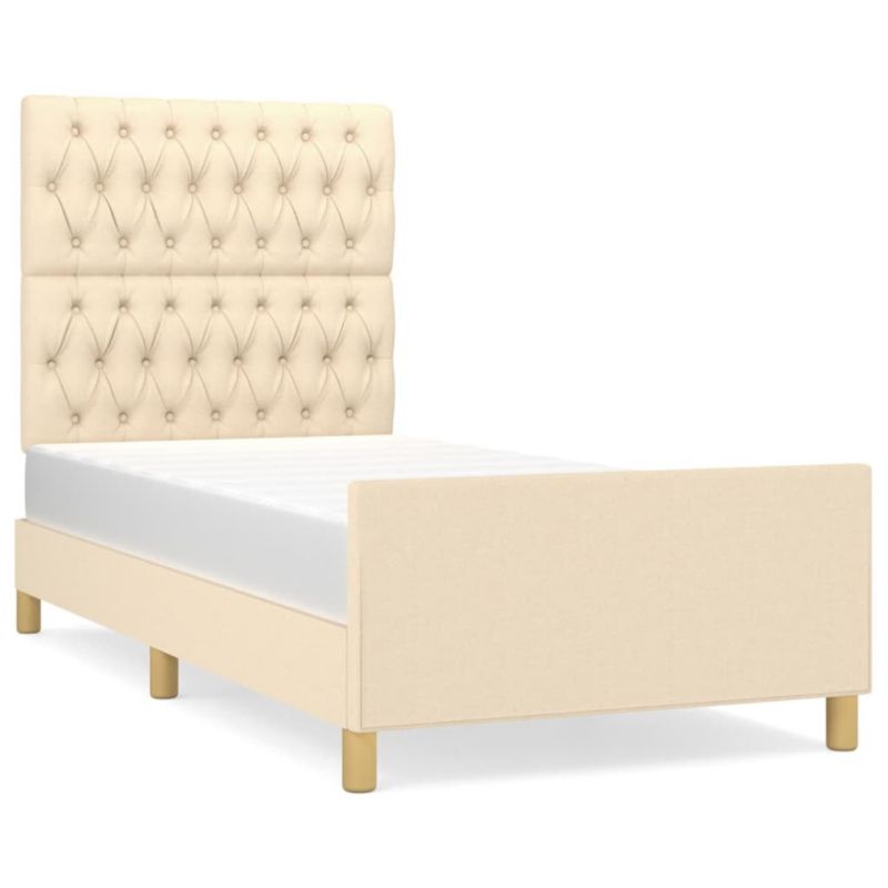 Łóżko tapicerowane WaszeMeble 100x200 cm kremowe WM-3125281 1 szt.
