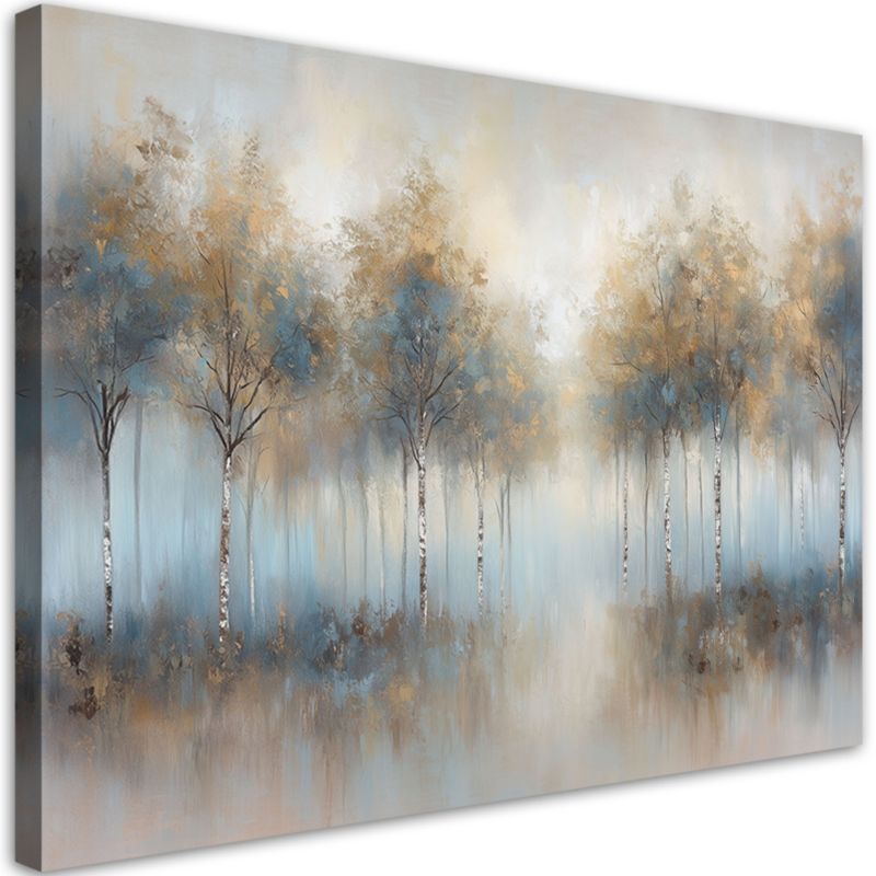 Obraz do salonu sypialni Feeby Drzewa Las we mgle pejzaż 90x60cm 1szt