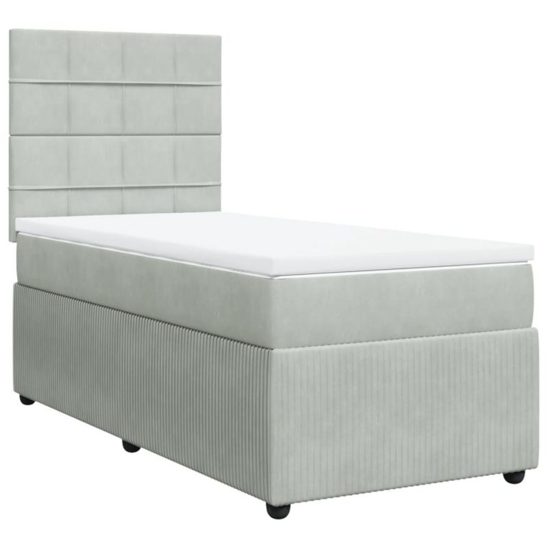 Łóżko kontynentalne WaszeMeble 100x200 cm jasnoszare WM-3294562 1 szt.