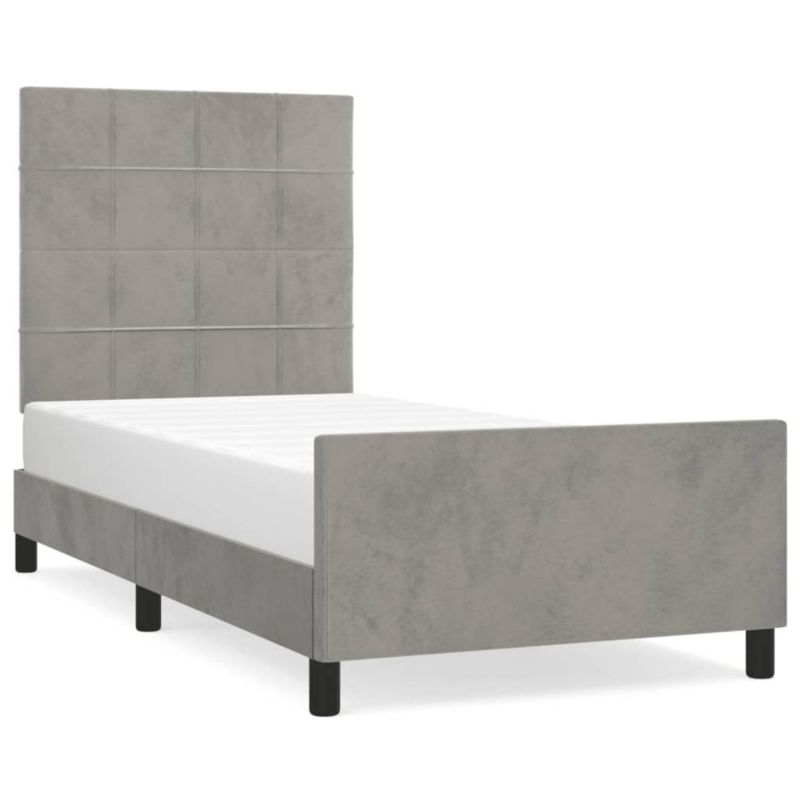 Łóżko tapicerowane WaszeMeble 90x190 cm jasnoszare WM-3125727 1 szt.