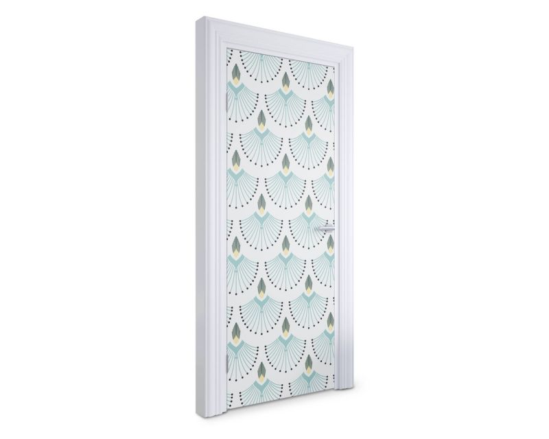 Samoprzylepna naklejka na drzwi Wallfluent 75x205 cm Abstrakcyjne wachlarze 1 szt.