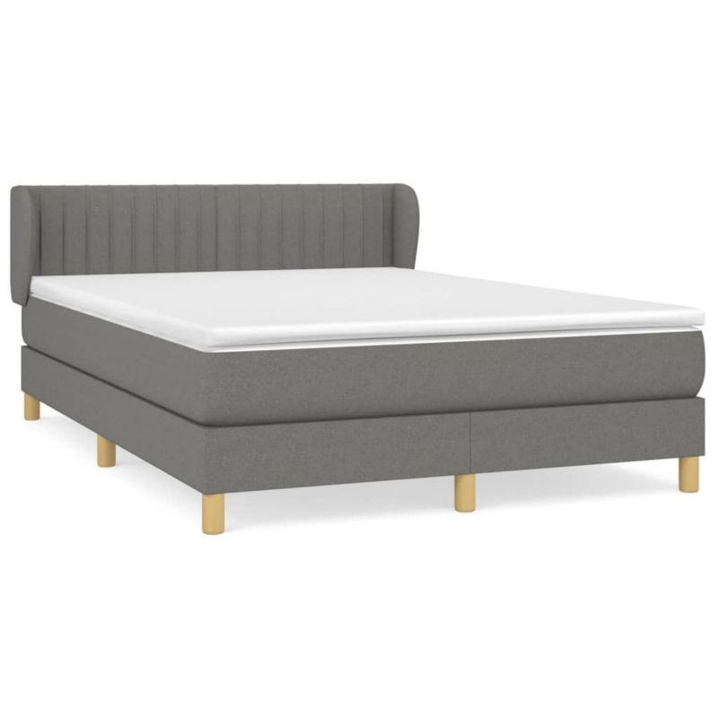 Łóżko kontynentalne WaszeMeble 140x190 cm ciemnoszara WM-3126958 1 szt.