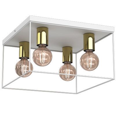 Lampa sufitowa wisząca Luminex Homen 3603 biały mat-złoty połysk nowoczesna 4xE27 x 15W 1 szt.