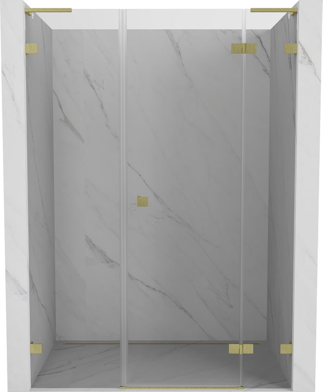 Drzwi prysznicowe Mexen Lunar L złote szczotkowane 130 cm 1 szt.