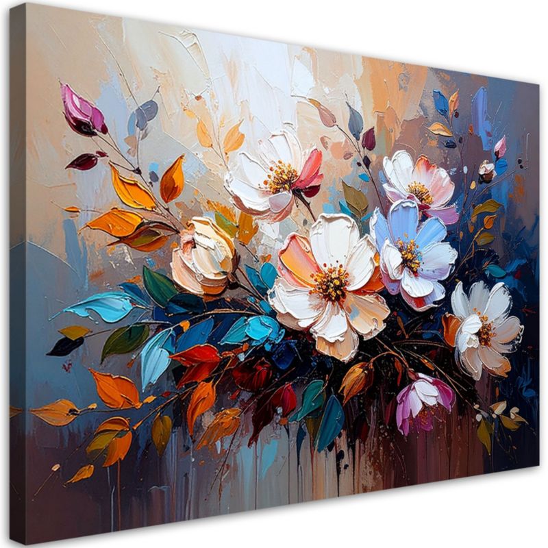 Obraz nowoczesny Feeby Bukiet Kwiatów Kolorowa Abstrakcja 90x60cm 1szt