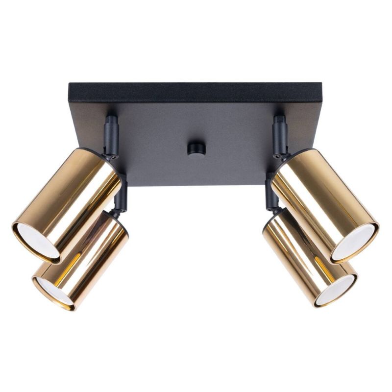 Reflektor spot Sollux Lighting Winx czarno-złoty 4 x GU10 x IP20 wym: 19 x 25 x 25 cm - 1 szt.
