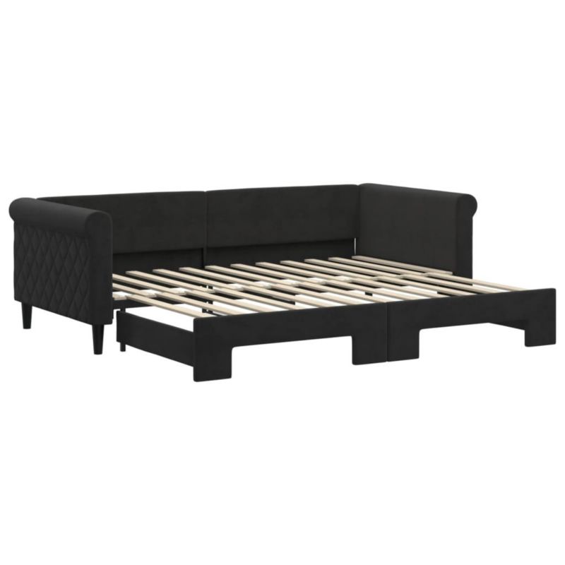 Łóżko dzienne WaszeMeble 90x200 cm rozsuwane czarne WM-3197775 1 szt.