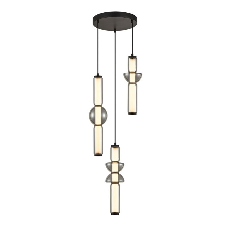Lampa wisząca Italux Bruni 9826 czarny mat-jasny szary dekoracyjna wbudowany LED 57W 1 szt.