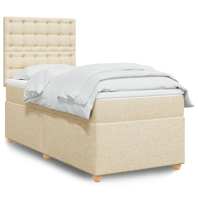 Łóżko kontynentalne WaszeMeble 90x200 cm kremowe WM-3293482 1 szt.