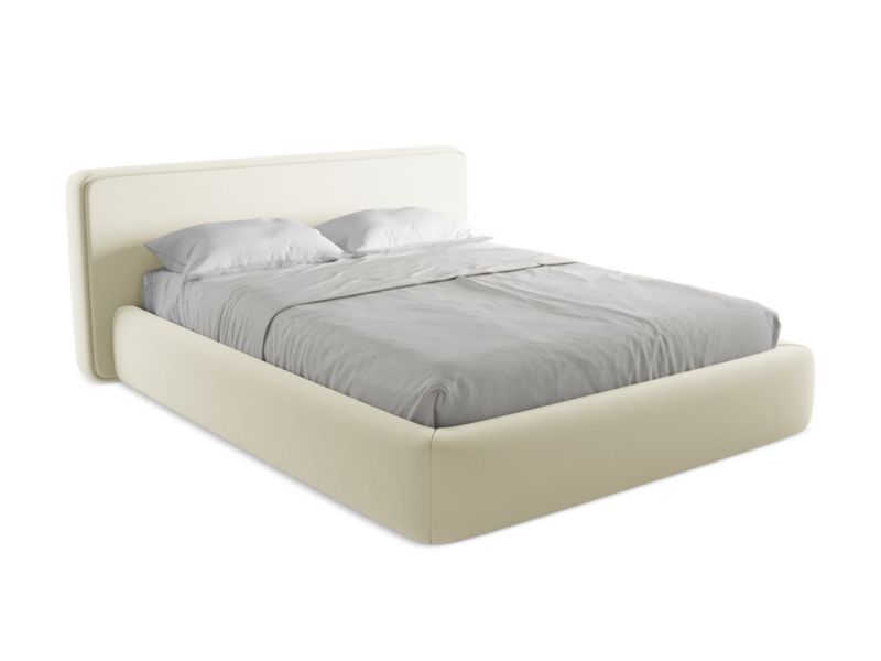 Łóżko Makamii Kiana z tkaniną boucle 160x200 biały 1 szt.
