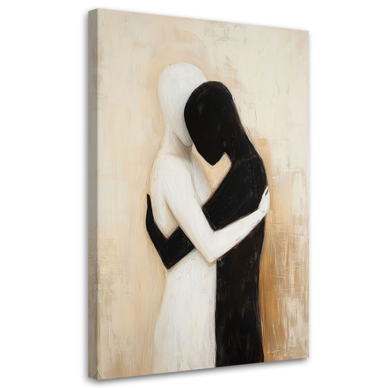 Obraz na płótnie Feeby Zakochana Para na Beżowym Tle 70x100cm 1szt