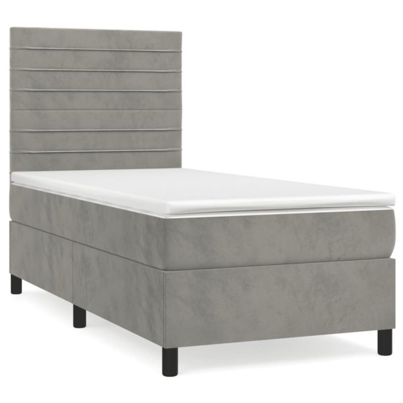 Łóżko kontynentalne WaszeMeble 90x190 cm jasnoszare WM-3143055 1 szt.